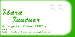 klara kuntner business card